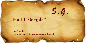 Serli Gergő névjegykártya